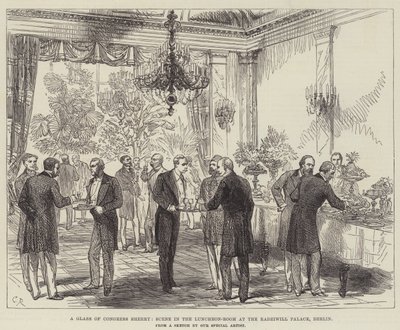 A Glass of Congress Sherry, Scene in the Luncheon-Room at the Radziwill Palace, Berlin by Sir John Charles Robinson